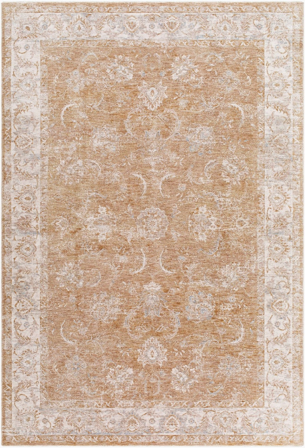 Livabliss Da Vinci Medallion Polyester Area Rug with Fringe for Living or Dining Rooms Cream, Tan 6'7" x 9'6" DVC2300-6796