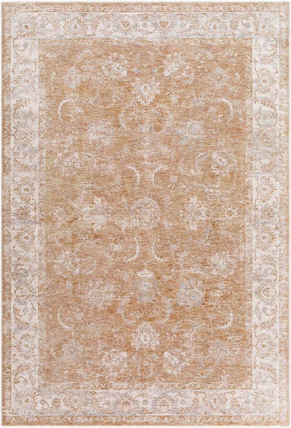 Livabliss Da Vinci Medallion Polyester Area Rug with Fringe for Living or Dining Rooms Cream, Tan 6'7" x 9'6" DVC2300-6796