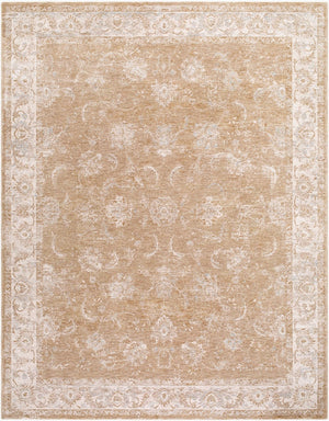 Livabliss Da Vinci Medallion Polyester Area Rug with Fringe for Living or Dining Rooms Cream, Tan 7'10" x 10'2" DVC2300-710102