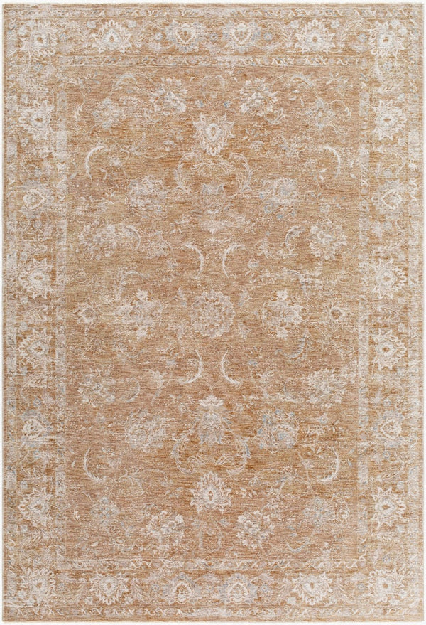 Livabliss Da Vinci Traditional Polyester Area Rug with Fringe Border for Living Dining Rooms Cream, Tan 2'7" x 7'3" DVC2301-2773