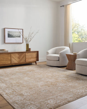 Livabliss Da Vinci Traditional Polyester Area Rug with Fringe Border for Living Dining Rooms Cream, Tan 5' x 7'5" DVC2301-575