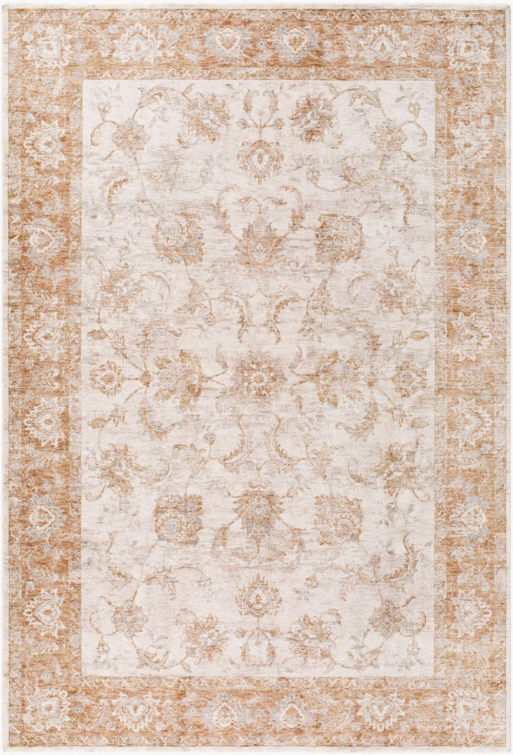 Livabliss Da Vinci Traditional Fringe Area Rug Polyester Woven Living Dining Room Accent Cream, Tan 5' x 7'5" DVC2302-575