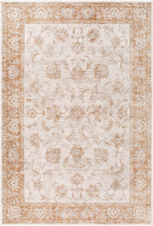 Livabliss Da Vinci Traditional Fringe Area Rug Polyester Woven Living Dining Room Accent Cream, Tan 5' x 7'5" DVC2302-575