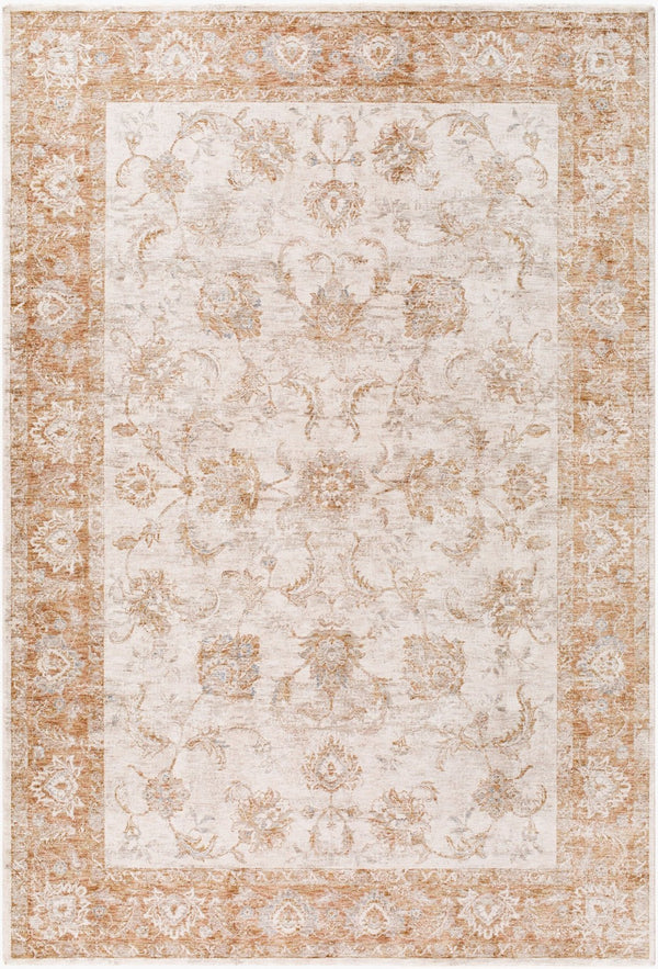 Livabliss Da Vinci Traditional Fringe Area Rug Polyester Woven Living Dining Room Accent Cream, Tan 5' x 7'5" DVC2302-575