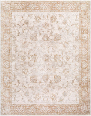 Livabliss Da Vinci Traditional Fringe Area Rug Polyester Woven Living Dining Room Accent Cream, Tan 7'10" x 10'2" DVC2302-710102