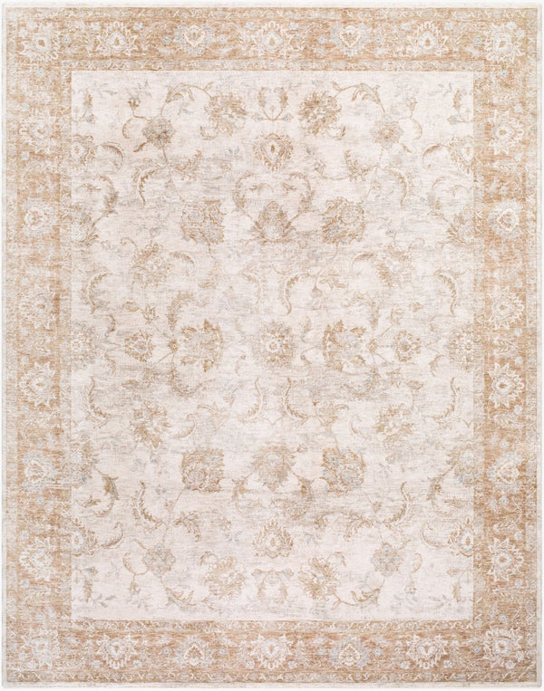 Livabliss Da Vinci Traditional Fringe Area Rug Polyester Woven Living Dining Room Accent Cream, Tan 7'10" x 10'2" DVC2302-710102