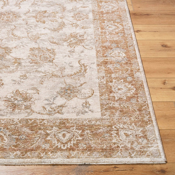 Livabliss Da Vinci Traditional Fringe Area Rug Polyester Woven Living Dining Room Accent Cream, Tan 5' x 7'5" DVC2302-575