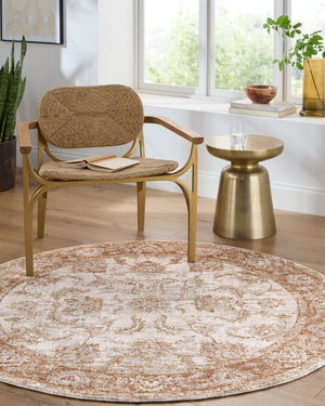 Livabliss Da Vinci Traditional Fringe Area Rug Polyester Woven Living Dining Room Accent Cream, Tan 5' x 7'5" DVC2302-575
