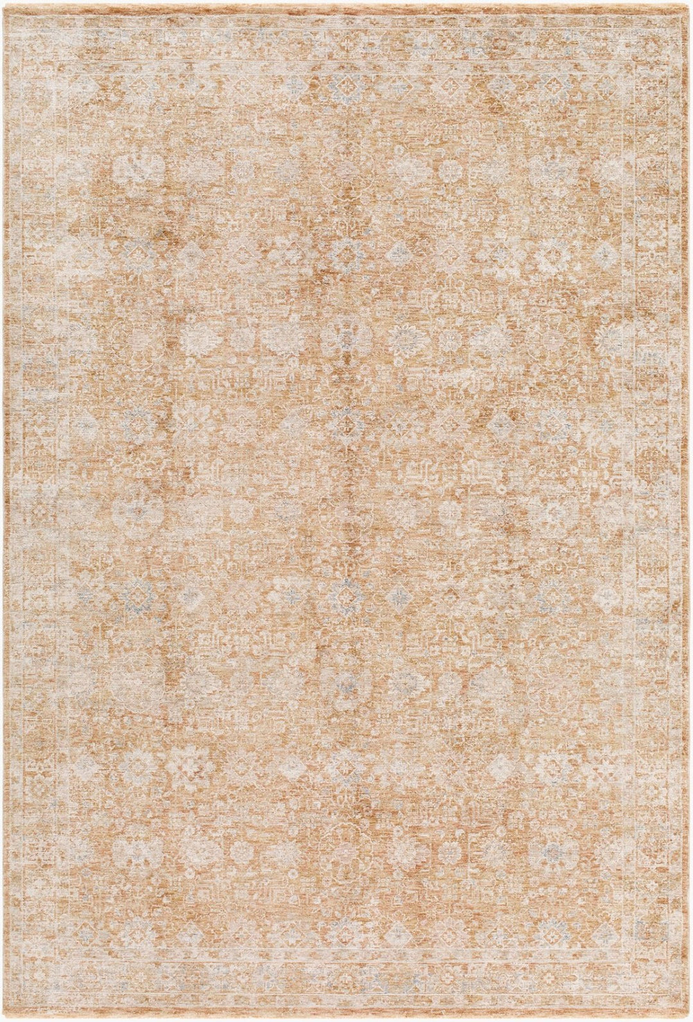 Livabliss Da Vinci Traditional Motif Polyester Area Rug Woven in Turkey with Fringe Detailing Cream, Blue 6'7" x 9'6" DVC2305-6796