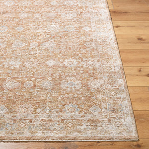 Livabliss Da Vinci Traditional Motif Polyester Area Rug Woven in Turkey with Fringe Detailing Cream, Blue 6'7" x 6'7" DVC2305-67RD