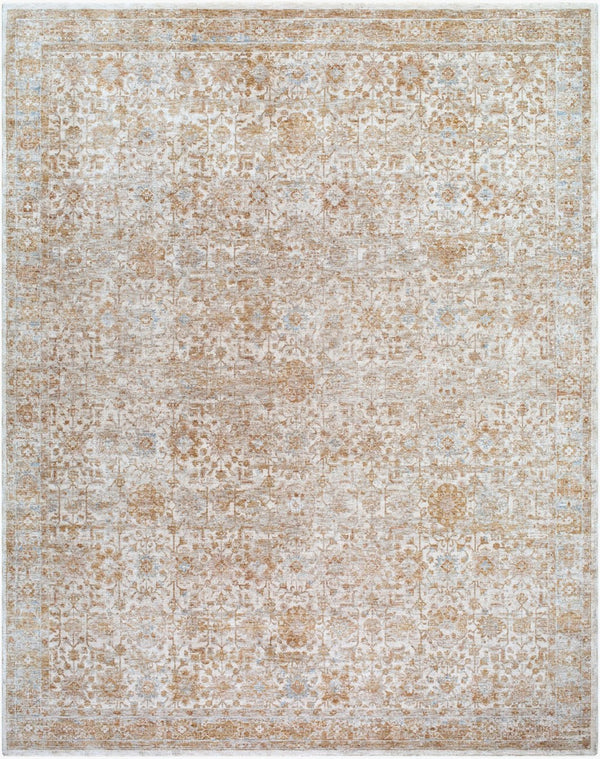 Livabliss Da Vinci Traditional Polyester Area Rug with Fringe Border for Large Living Spaces Cream, Tan 7'10" x 10'2" DVC2306-710102