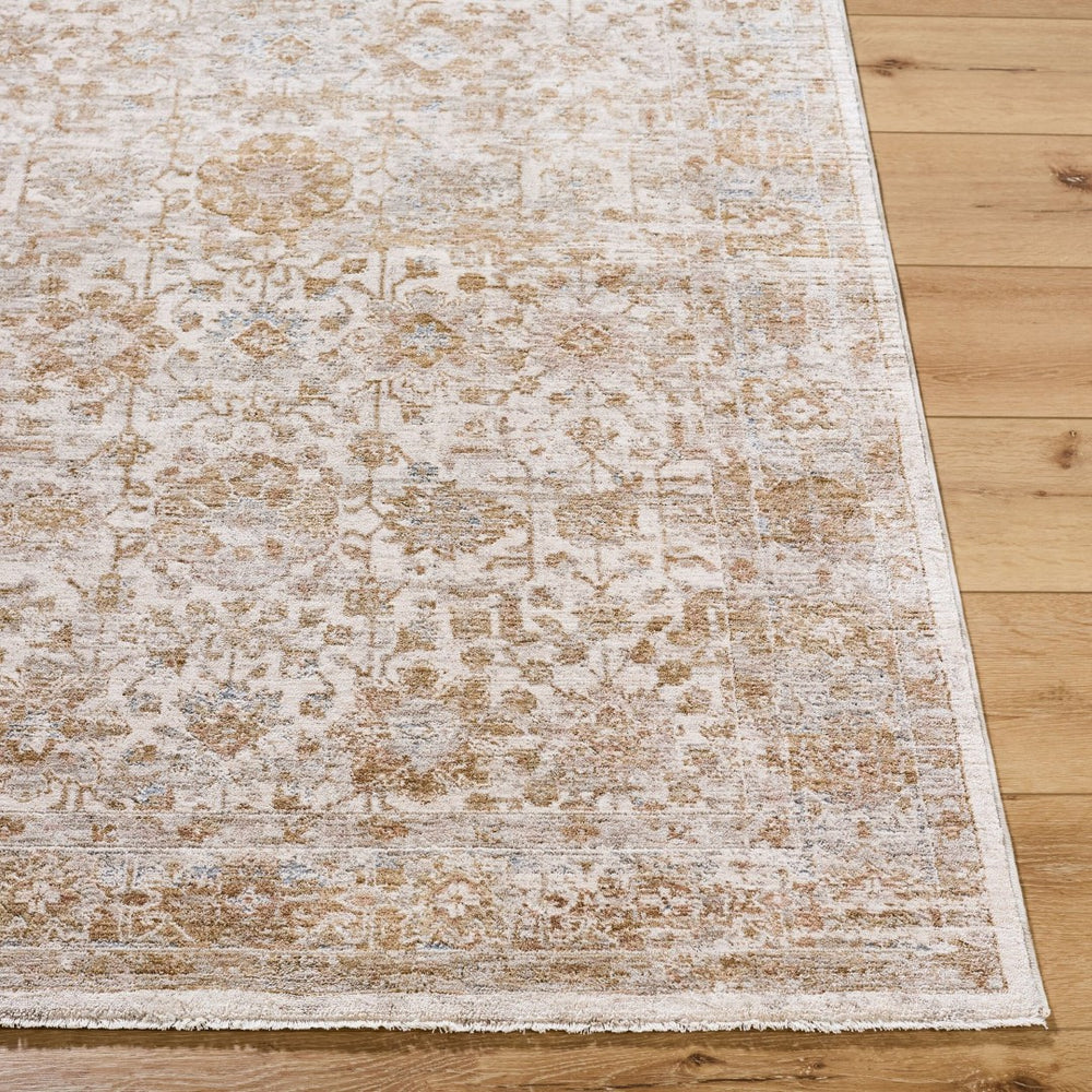 Livabliss Da Vinci Traditional Polyester Area Rug with Fringe Border for Large Living Spaces Cream, Tan 2'7" x 10' DVC2306-2710