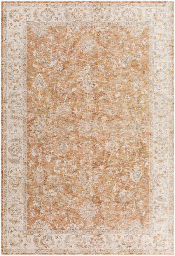 Livabliss Da Vinci Traditional Medallion Machine Woven Polyester Area Rug with Fringe for Living Room Cream, Blue 5' x 7'5" DVC2308-575