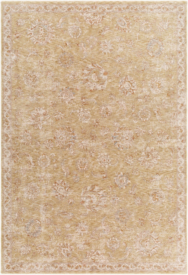 Livabliss Da Vinci Medallion Area Rug Turkish Woven Polyester Fringe Border Transitional Living Room Light Olive, Cr 9' x 12'2" DVC2309-9122