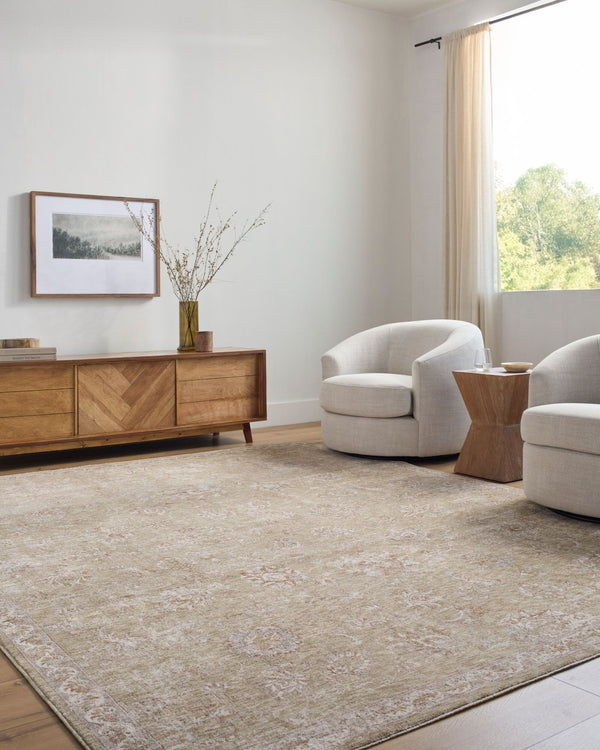 Livabliss Da Vinci Medallion Area Rug Turkish Woven Polyester Fringe Border Transitional Living Room Light Olive, Cr 9' x 12'2" DVC2309-9122