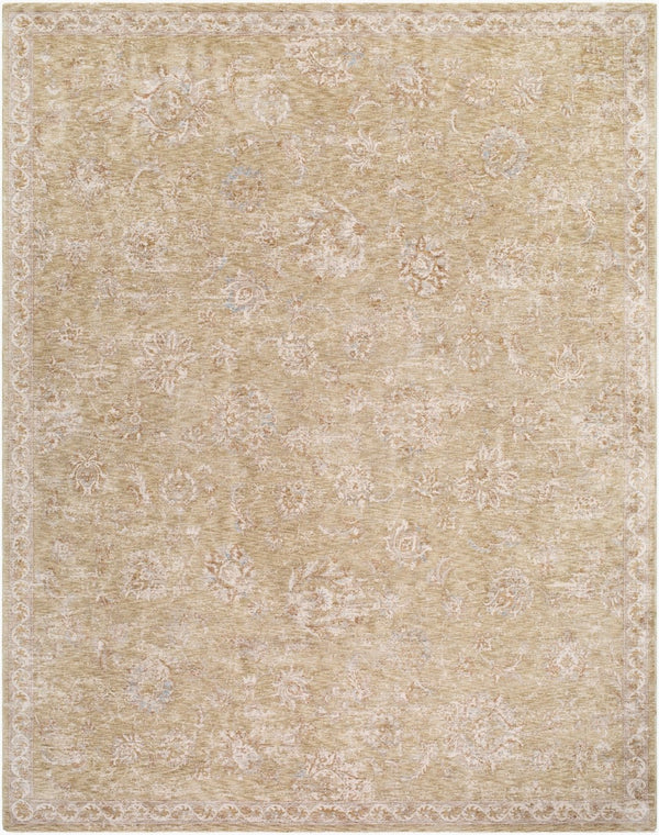 Livabliss Da Vinci Medallion Area Rug Turkish Woven Polyester Fringe Border Transitional Living Room Light Olive, Cr 7'10" x 10'2" DVC2309-710102