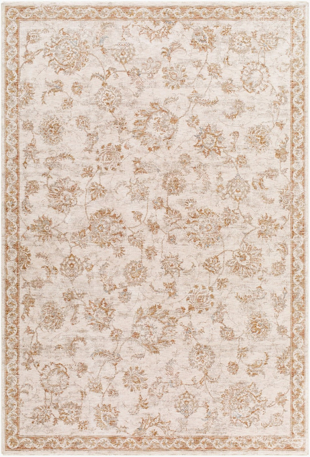 Livabliss Da Vinci Machine Woven Medallion Area Rug with Fringe for Living and Dining Rooms Light Olive, Cr 2'7" x 7'3" DVC2310-2773