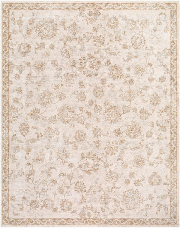 Livabliss Da Vinci Machine Woven Medallion Area Rug with Fringe for Living and Dining Rooms Light Olive, Cr 7'10" x 10'2" DVC2310-710102