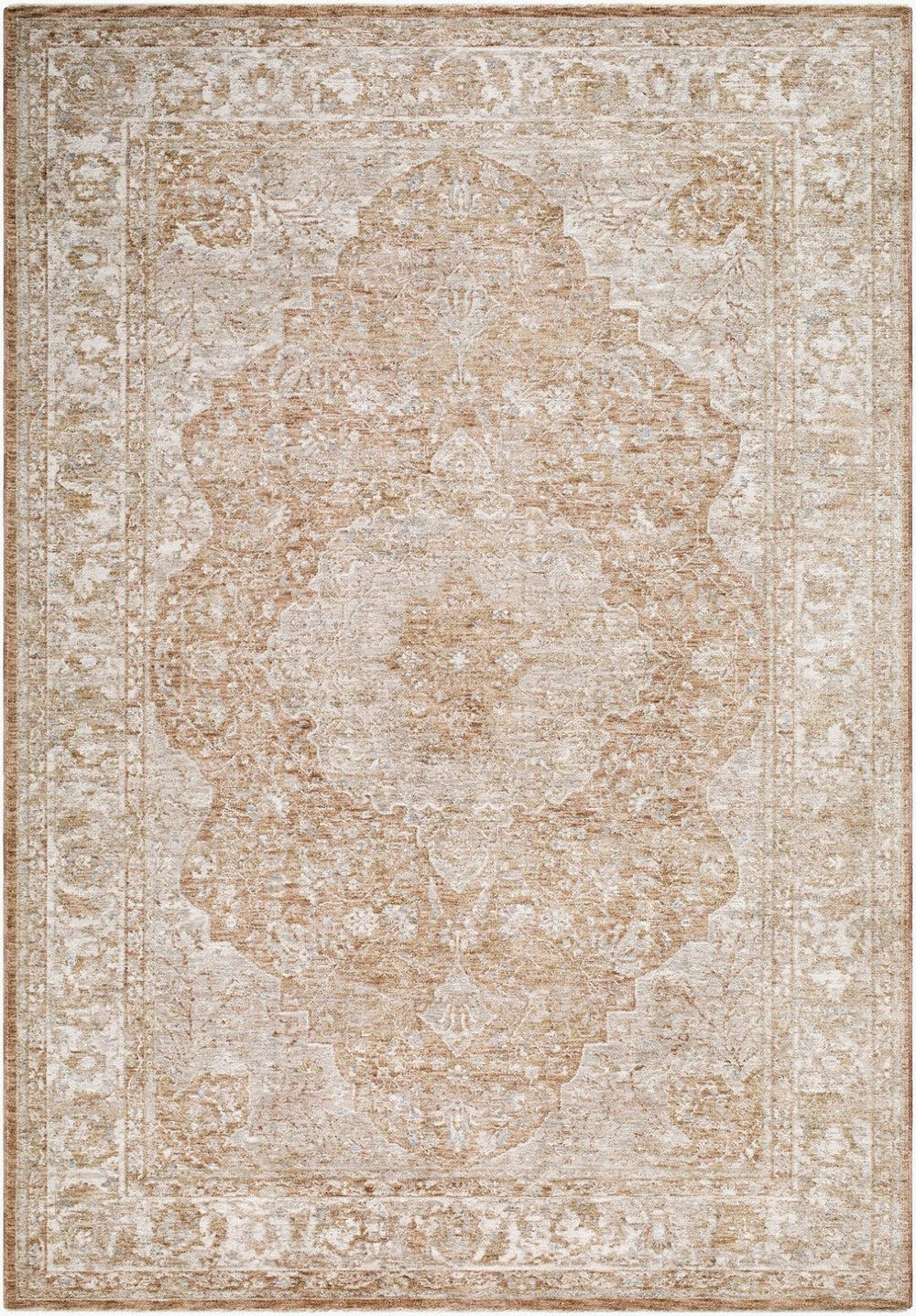 Livabliss Da Vinci Traditional Polyester Area Rug with Fringe for Formal Living Dining Rooms Dusty Sage, Med 6'7" x 9'6" DVC2313-6796