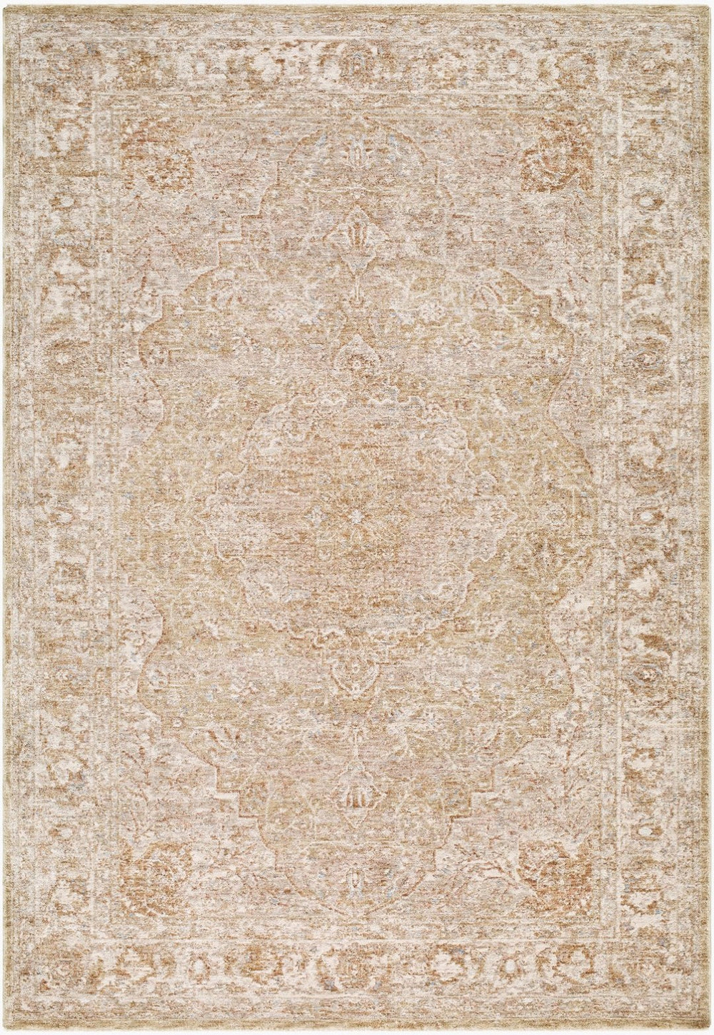 Livabliss Da Vinci Traditional Fringe Area Rug with Polyester Pile for Living and Dining Rooms Ivory, Dusty Sa 2' x 2'11" DVC2314-2211