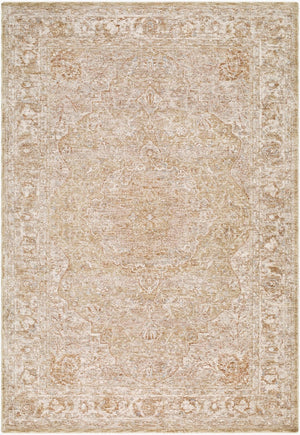 Livabliss Da Vinci Traditional Fringe Area Rug with Polyester Pile for Living and Dining Rooms Ivory, Dusty Sa 2' x 2'11" DVC2314-2211