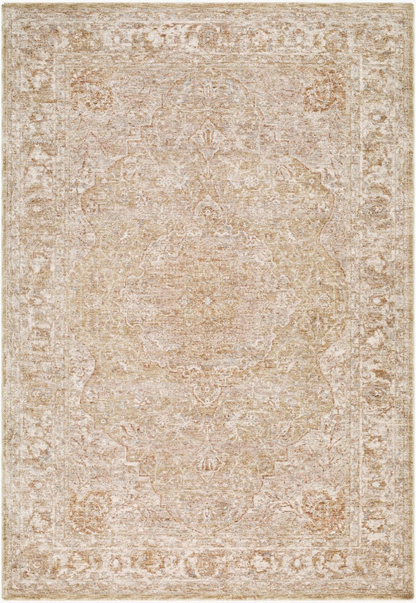 Livabliss Da Vinci Traditional Fringe Area Rug with Polyester Pile for Living and Dining Rooms Ivory, Dusty Sa 2' x 2'11" DVC2314-2211