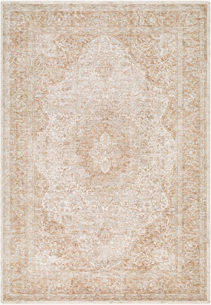 Livabliss Da Vinci Medallion Fringe Area Rug Turkish Polyester Weave for Living Room Floors Ivory, Dusty Sa 2' x 2'11" DVC2315-2211