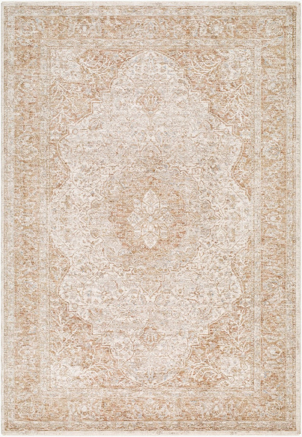 Livabliss Da Vinci Medallion Fringe Area Rug Turkish Polyester Weave for Living Room Floors Ivory, Dusty Sa 2' x 2'11" DVC2315-2211