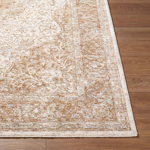 Livabliss Da Vinci Medallion Fringe Area Rug Turkish Polyester Weave for Living Room Floors Ivory, Dusty Sa 2' x 2'11" DVC2315-2211