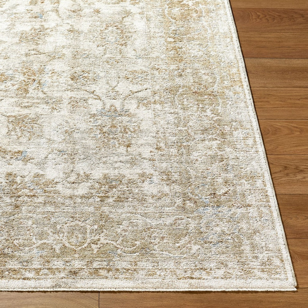 Livabliss Da Vinci Traditional Medallion Polyester Area Rug with Ornate Fringe for Living Room Ivory, Dusty Sa 2'7" x 10' DVC2316-2710
