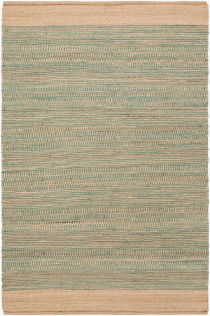 Surya Davidson 4' X 6' Handmade Jute Rug - Rustic Charm For Cozy Spaces, Durable Design, Spot Clean Only Aqua Jute Dvd1005-46