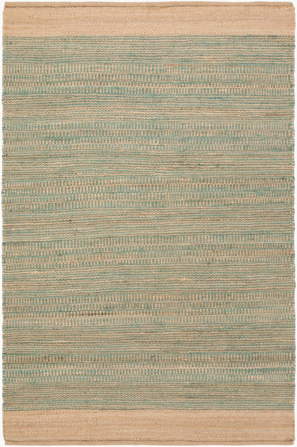 Surya Davidson 4' X 6' Handmade Jute Rug - Rustic Charm For Cozy Spaces, Durable Design, Spot Clean Only Aqua Jute Dvd1005-46