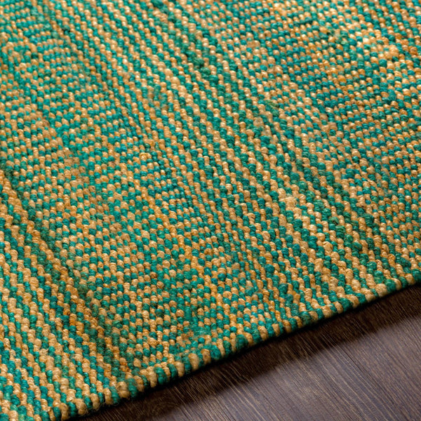 Surya Davidson 4' X 6' Handmade Jute Rug - Rustic Charm For Cozy Spaces, Durable Design, Spot Clean Only Aqua Jute Dvd1005-46