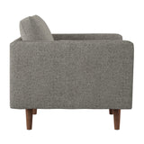 Homelegance By Top-Line Jeriah Mid-Century Tapered Leg Accent Chair with Pillows Grey Linen