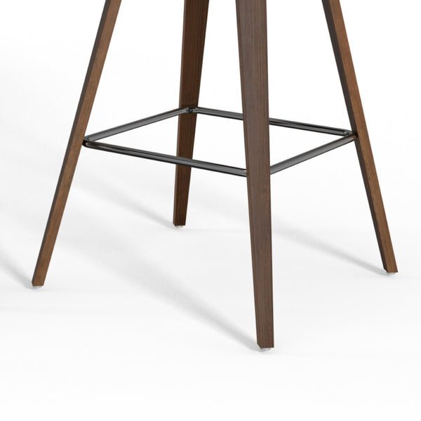 English Elm Randolph Mid-Century Modern Counter/Bar Stools Set Of 2 - Stylish Vegan Leather, Durable Bentwood Design B136P159447-GIGA