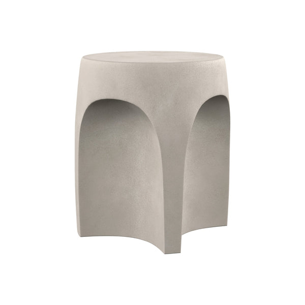 Bernhardt Bernhardt Casa Paros Bedrock Side Table — Sculptural Glass‑Reinforced Concrete Drum With Arched Carvings 317124