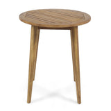 Christopher Knight Home® - Noble House - Stamford Outdoor Round Acacia Wood Bistro Table With Straight Legs, Teak