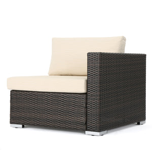 English Elm Christopher Knight Home® - SANTA SANTA ROSA Right Armchair Rattan Frame with Aluminum Accents — Weather-Resistant Stylish Seating Multi 65058.00ALUMBRN
