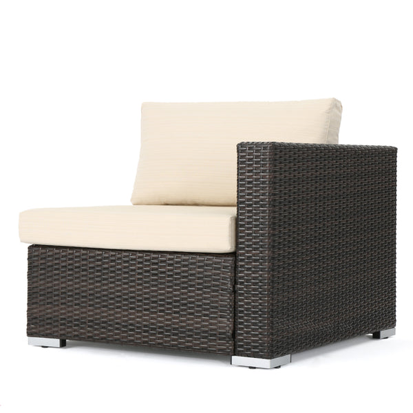 English Elm Christopher Knight Home® - SANTA SANTA ROSA Right Armchair Rattan Frame with Aluminum Accents — Weather-Resistant Stylish Seating Multi 65058.00ALUMBRN