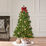 Christopher Knight Home® - Noble House - 4.5-foot Noble Fir Pre-Lit Clear LED Hinged Artificial Christmas Tree