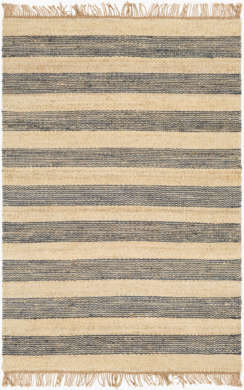 Surya Davidson Ii 2' X 3' Handmade Jute Rug – Rustic Charm With Cozy Vibes For Timeless Decor Elegance Blue Jute Dvn2006-23