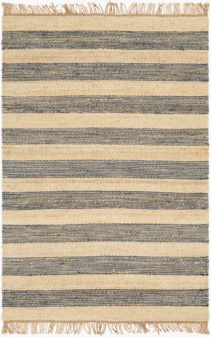 Surya Davidson Ii 2' X 3' Handmade Jute Rug – Rustic Charm With Cozy Vibes For Timeless Decor Elegance Blue Jute Dvn2006-23