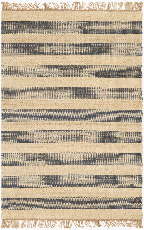 Surya Davidson Ii 2' X 3' Handmade Jute Rug – Rustic Charm With Cozy Vibes For Timeless Decor Elegance Blue Jute Dvn2006-23