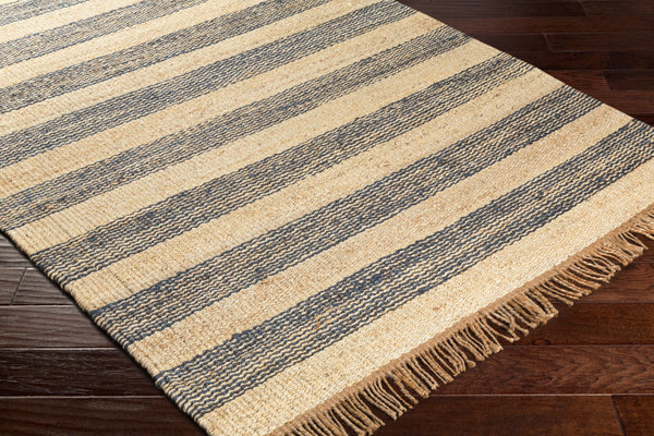 Surya Davidson Ii 2' X 3' Handmade Jute Rug – Rustic Charm With Cozy Vibes For Timeless Decor Elegance Navy Jute Dvn2006-268