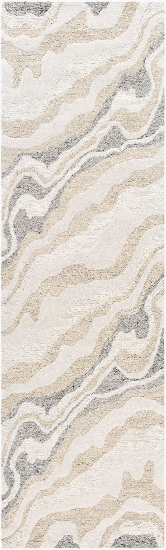 Livabliss Divine Hand Tufted Wool Area Rug Artisan Crafted for Living Room or Dining Space Ivory, Sandston 3' x 10' DVN2301-310