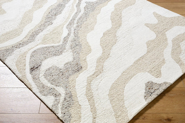 Livabliss Divine Hand Tufted Wool Area Rug Artisan Crafted for Living Room or Dining Space Ivory, Sandston 6' x 9' DVN2301-69