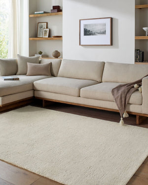 Livabliss Divine Hand Tufted Wool Area Rug Bohemian Global Pattern for Large Living Spaces Ivory, Cream 6' x 9' DVN2307-69