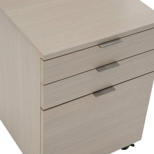 Bernhardt Bernhardt Axiom File Cabinet - 3-Drawer Mobile Storage, Linear Grey Woodgrain, Sleek Metal Hardware (24.5"H) D13504