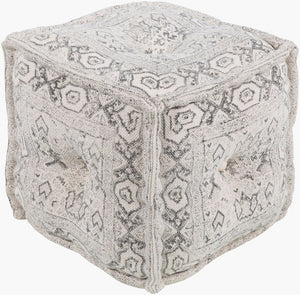 Livabliss Daveed Woven Cube Pouf Bohemian Global Pattern Cotton Blend Accent for Living Room DVPF001-161616