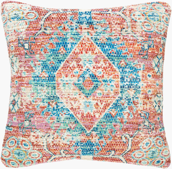 Surya Devonshire 18"X18" Elegant Cotton-polyester Accent Pillow For Timeless Home Décor Style Aqua Polyester,Cotton,Cotton Dvs002-1818